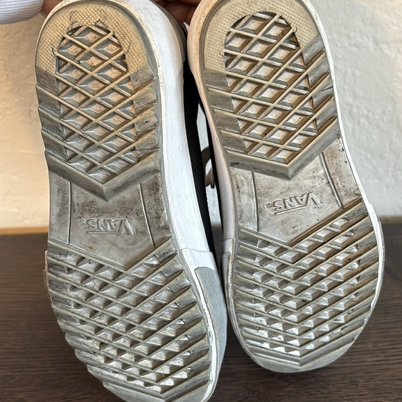 Vans Old Skool stacked Black leather lace up platform Sneakers 8.5 - Picture 7 of 9